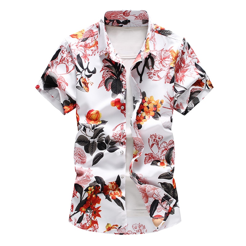 Homens camisas havaianas e shorts definir manga curta regular ajuste funky  camisas praia combinam flor festa de verão