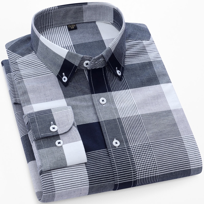 Camisa Xadrez Básica Casual Fashion Masculina Manga Longa com Bolso